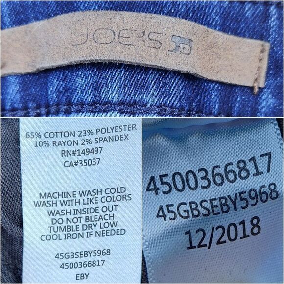 🔸️Joe's Jeans Blue Charlie's High Rise Ankle Skinny Jeans Size 8 - Picture 12 of 12